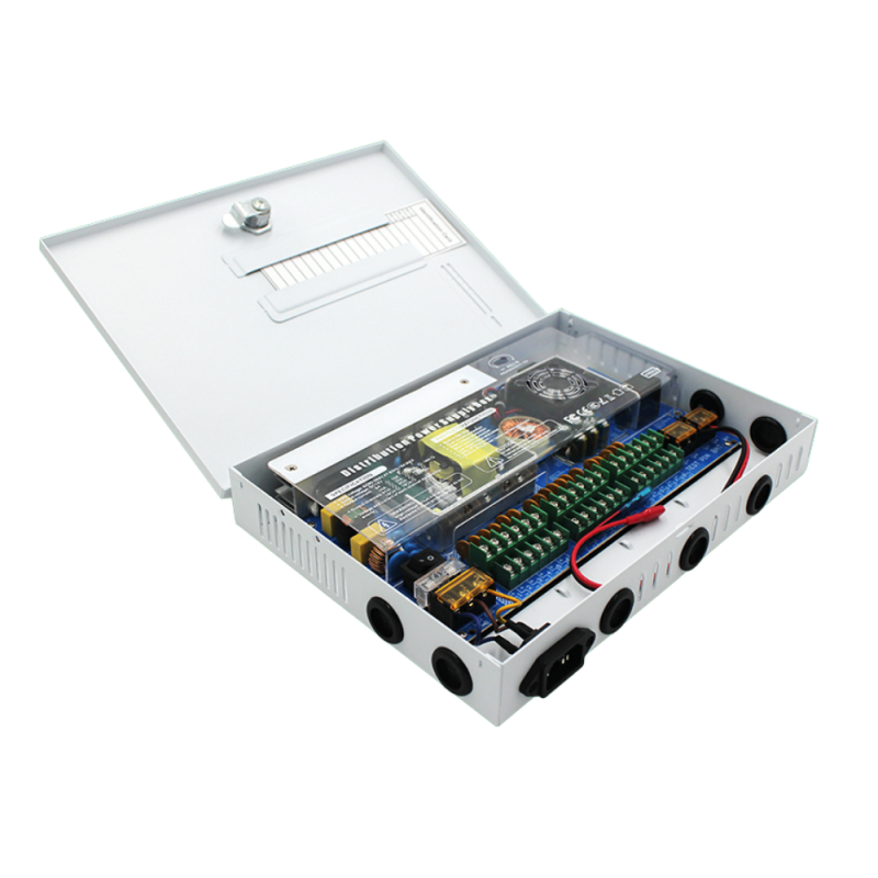 白色箱式18路直流電源12V/240W規格